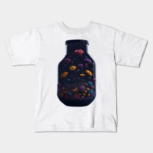 Cosmic Flowers in a Mason Jar Kids T-Shirt